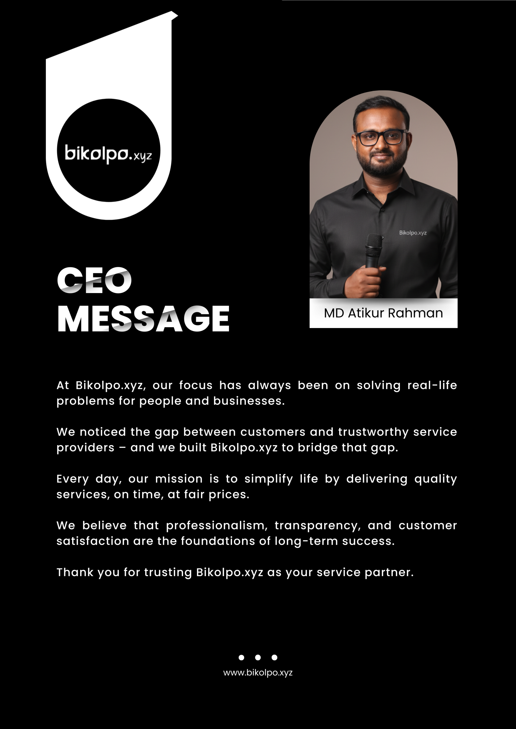 bikolpo.xyz corporate CEO MESSAGE